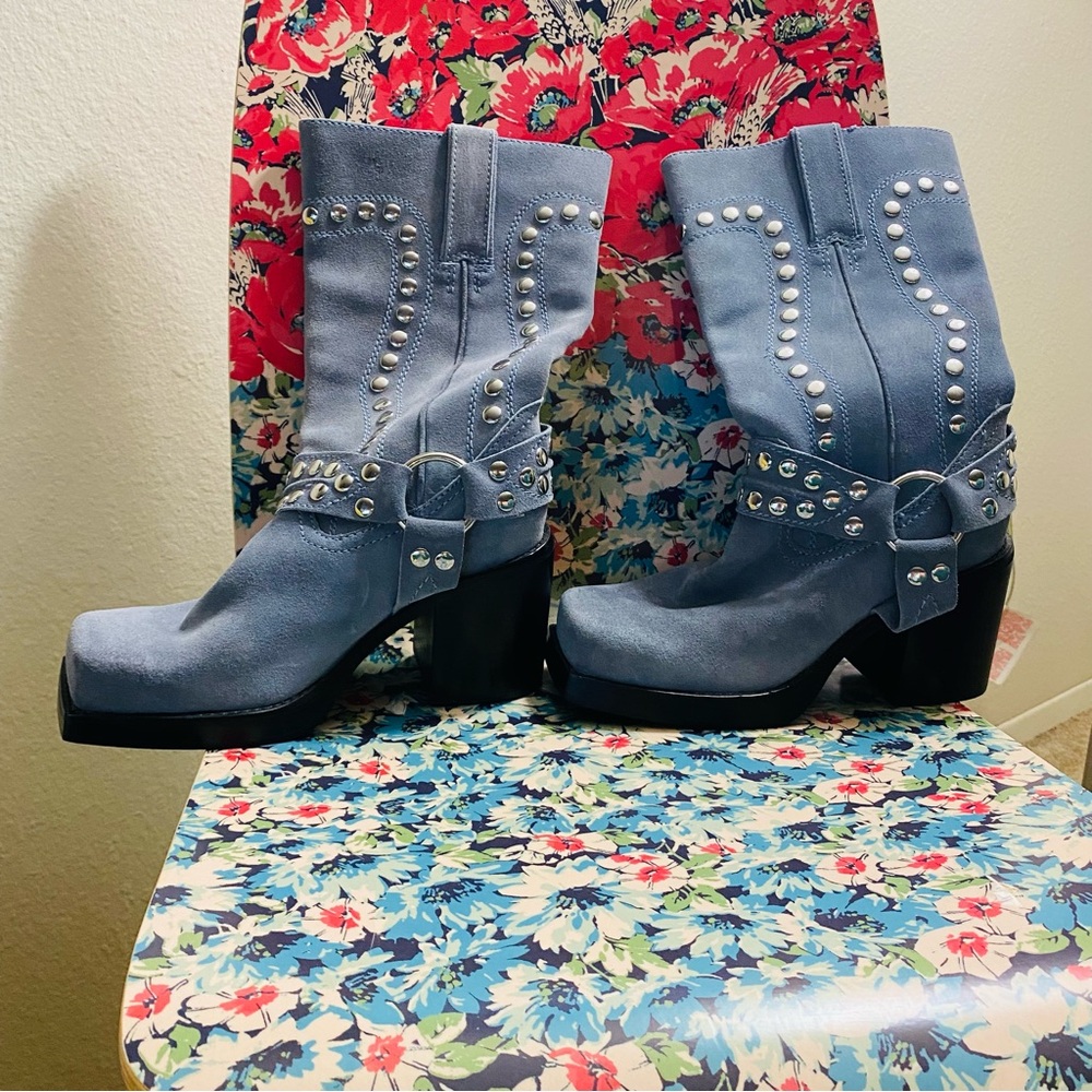 Free People Gretchen Studded Square Toe Boots